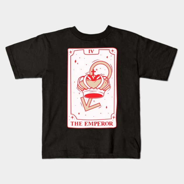 The Emperor Tarot Card Kids T-Shirt by Bros Arts